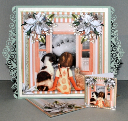 Little Girl Waiting For Christmas Card Front Kit by Kristina Norbat