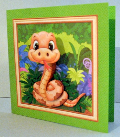 LEGLESS SNAKE WOBBLY HEAD CARD 8x8 Decoupage, Ages & Insert Mini Kit by Kristina Norbat