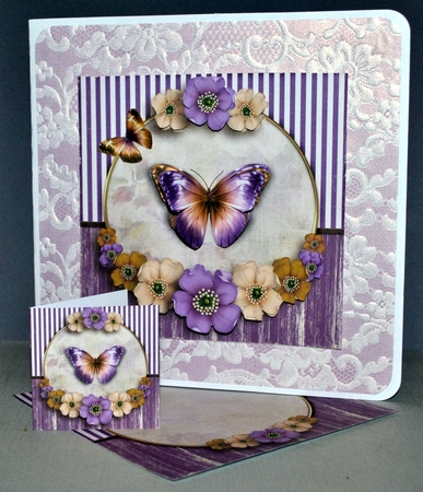 Vintage Butterflies Floral Card Kit 1051 by Kristina Norbat