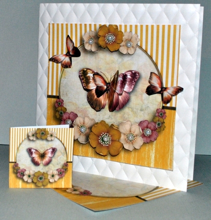 Vintage Butterflies Floral Card Kit 1053 by Kristina Norbat