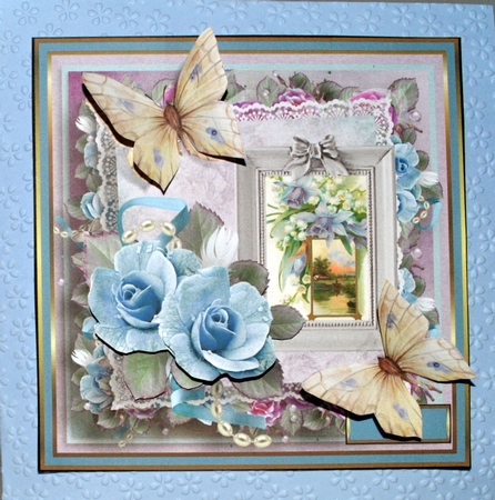 Blue rose and butterfly by Kristina Norbat