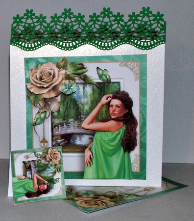 Beautiful Willow Rose Card Front Kit by Kristina Norbat