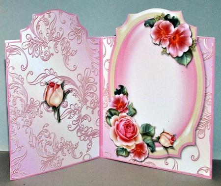 Pink Rose Bouquet Shaped Card Kit by Kristina Norbat