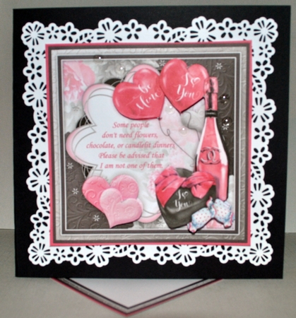 PLEASE BE ADVISED Valentines or Anniversary 8x8 Decoupage & Insert Mini Kit by Kristina Norbat