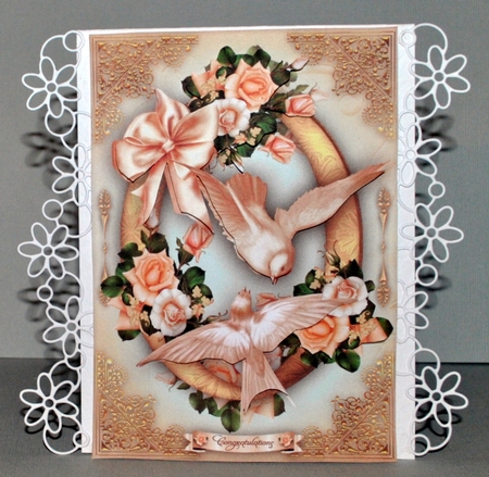 Wedding Anniversary Valentine Card with Dove and Roses Mini Kit by Kristina Norbat