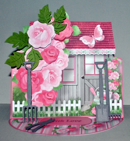 Pink Profusion - Garden Shed Easel Card Mini Kit by Kristina Norbat