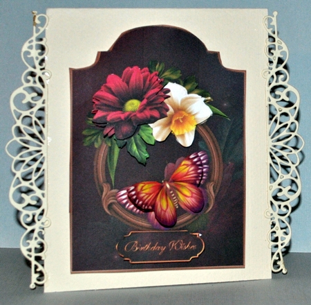 Spring Flowers Screen Shaped Card Front with Step by Step by Kristina Norbat