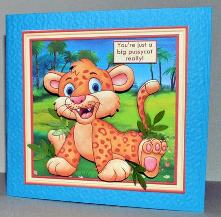 DONT HAVE AGE SPOTS LEOPARD WOBBLY HEAD CARD Decoupage & Insert Mini Kit by Kristina Norbat