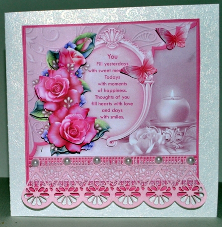 YOU VERSE & PINK ROSES 8x8 Decoupage & Insert All Occasions Mini Kit by Kristina Norbat
