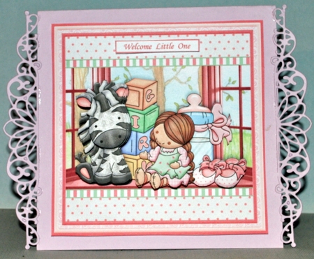 GIRLS STUFF NEW BABY GIRL 8x8 Decoupage & Insert Mini Kit by Kristina Norbat