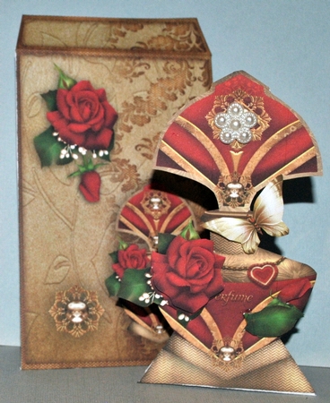 Shaped Vintage Red Perfume with Envelope Card by Kristina Norbat