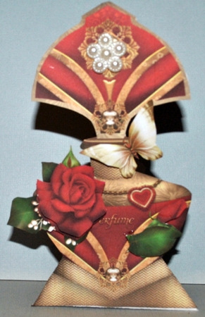 Shaped Vintage Red Perfume with Envelope Card by Kristina Norbat