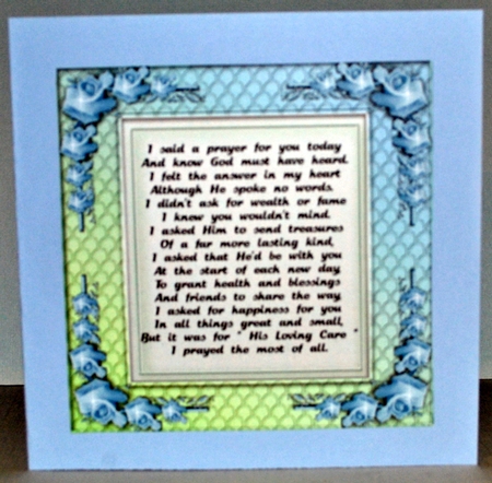 I Said a Prayer for You Insert with Verse by Kristina Norbat