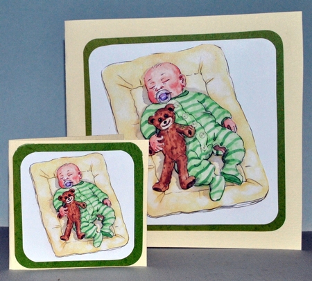 New Baby Decoupage - Baby Onesie - Green by Kristina Norbat