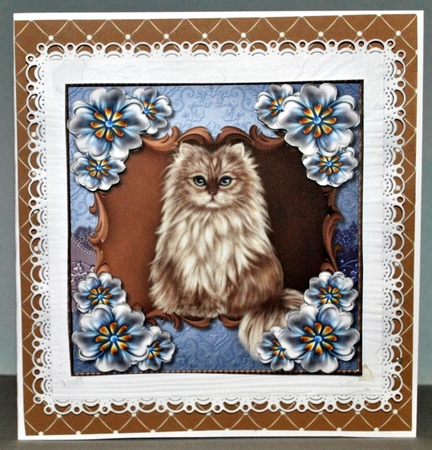 Beautiful Kitten & Flowers Quick Card by Kristina Norbat