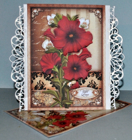 Red Petunias Card Mini Kit by Kristina Norbat