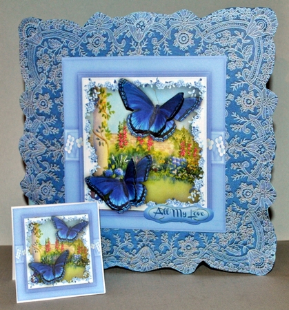 Beautiful Blue Flutters and Flowers  by Kristina Norbat