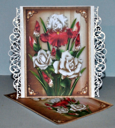 White Red Iris With Roses Card Mini Kit by Kristina Norbat