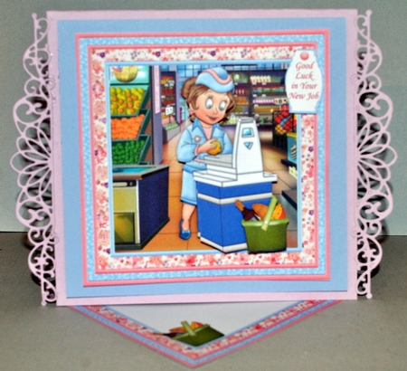 CHECKOUT QUEEN Shop Assistant 7.8 Decoupage & Insert Mini Kit by Kristina Norbat