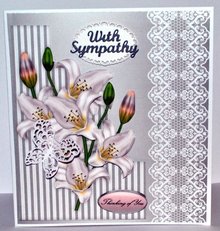 Shaped card White Lilies by Kristina Norbat