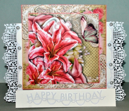 Shabby Chic Floral Lillies Card Front Kit by Kristina Norbat
