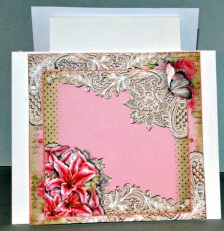 Shabby Chic Floral Lillies Card Front Kit by Kristina Norbat