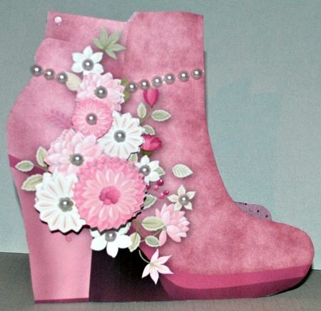 Pink Suede Boot Card Mini Kit by Kristina Norbat
