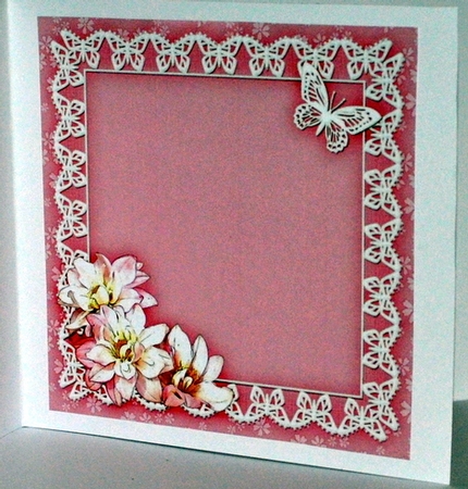8x8 A Touch of Elegance Flowers Pearls Lace & Butterflies matching insert by Kristina Norbat