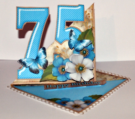 Vintage Easel 75th Birthday Card Kit 1180 by Kristina Norbat