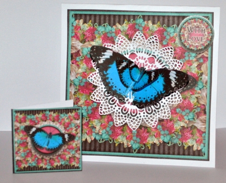 Beautiful Wreath Butterfly Card Topper 1243 by Kristina Norbat