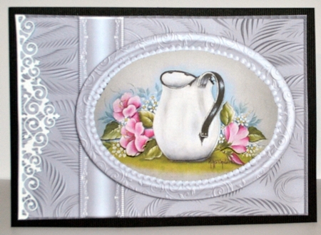 8 A4 Backing Papers CU Oval Pearl Frame by Kristina Norbat