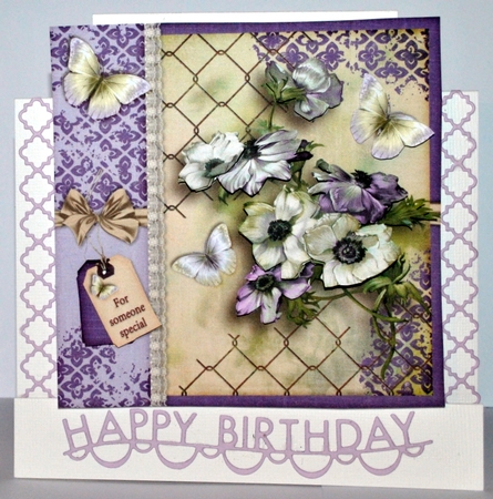 Vintage Flowers Purple Creme Dream 1272 by Kristina Norbat