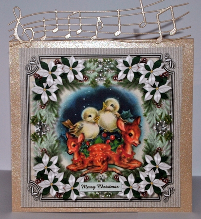 Vintage Christmas Birds & Deer Quick card by Kristina Norbat
