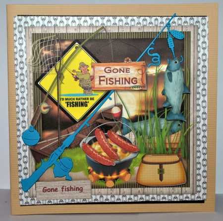 Male Card Gone Fishing  by Kristina Norbat