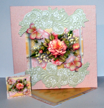 Chantilly Pink Rose Card Front Kit by Kristina Norbat