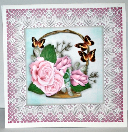 Basket pastel Roses & Butterflies Topper by Kristina Norbat