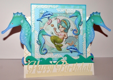 Under the sea birthday girl quick card by Kristina Norbat