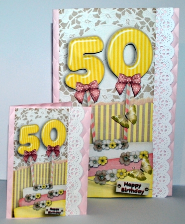 Vintage DL 50th Birthday Topper Cardkit 1294 by Kristina Norbat