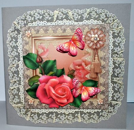 Downton Roses In Lace Frame Mini Kit by Kristina Norbat