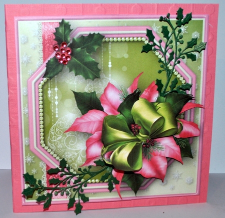 A Christmas Corsage Decoupage Card Mini Kit by Kristina Norbat