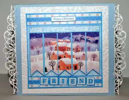 SNOWY VILLAGE Christmas 7.5 Quick Card Kit Create Any Name Alphabet in 2 sizes by Kristina Norbat