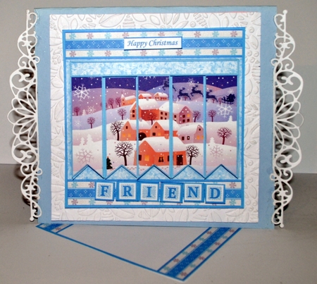 SNOWY VILLAGE Christmas 7.5 Quick Card Kit Create Any Name Alphabet in 2 sizes by Kristina Norbat