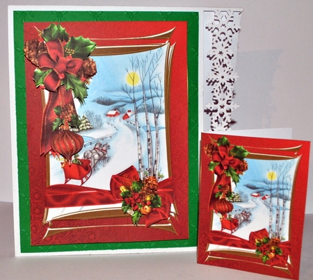 Ribbon wrap Christmas choice of 2 scenes mini kit 1 by Kristina Norbat
