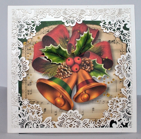 Sheet Music Christmas - Bells & Holly 8x8 by Kristina Norbat