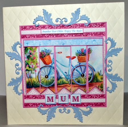 LADIES BICYCLE ENJOY THE RIDE 7.5 Alphabet and Age Quick Card Kit Create Any Name by Kristina Norbat