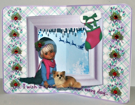 Pop-out Frame Cards - I WISH IT COULD BE CHRISTMAS EVERY DAY.. by Kristina Norbat