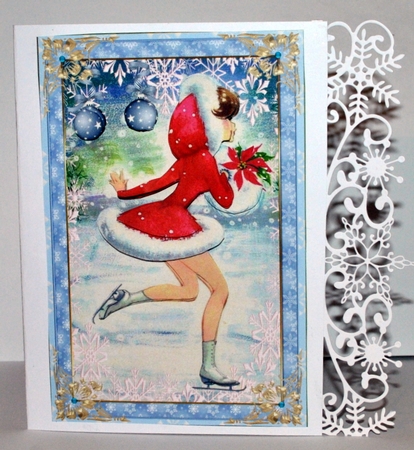Winter Christmas Decoupage Vintage Topper by Kristina Norbat
