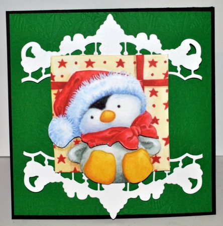 Penguin Present Pile Decoupage 1 by Kristina Norbat