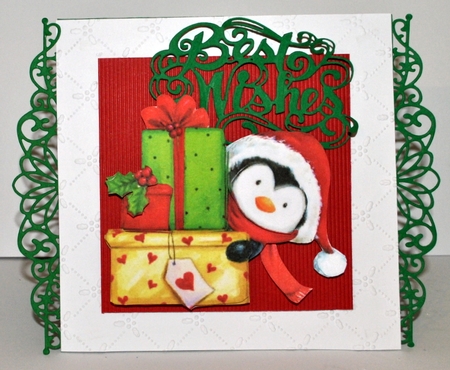 Penguin Present Pile Decoupage 2 by Kristina Norbat