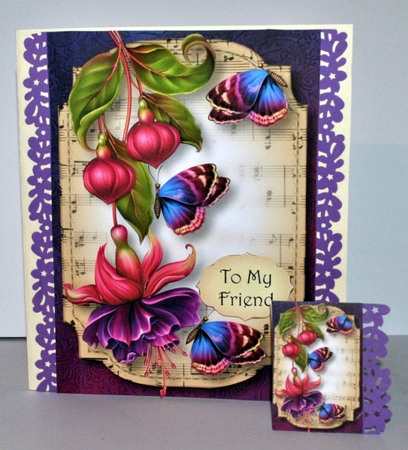 Sheet Music & Butterflies - Fuschias by Kristina Norbat